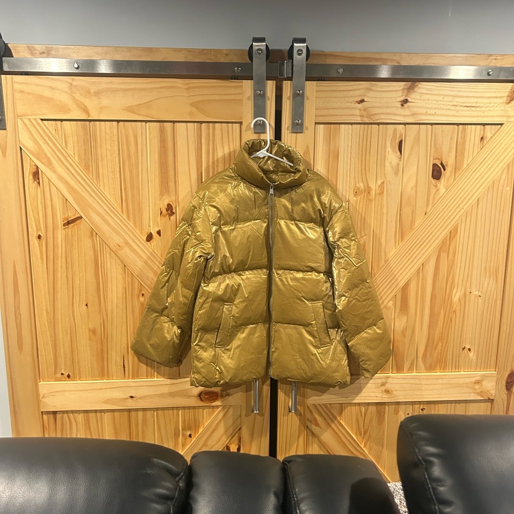 Women's Gold Puffer Jacket